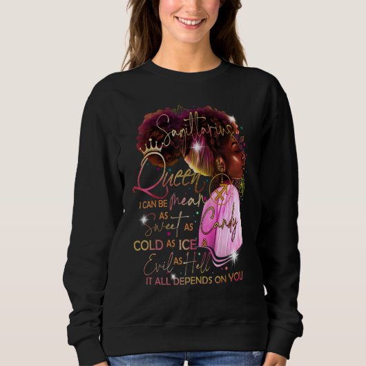 Boogschutter Meisje Verjaardag Melanin Afro Queen Trui (Voorkant)