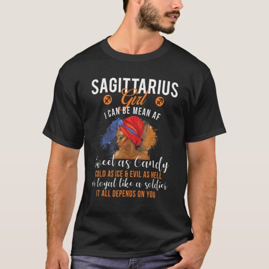 Boogschutter Meisje Verjaardag Zodiac Teken Horosc T-shirt (Voorkant)