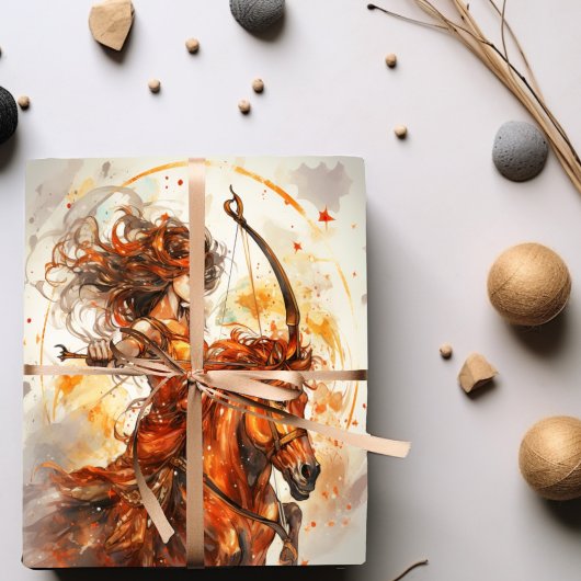 Boogschutter meisje Zodiac verjaardag Inpakpapier Vel