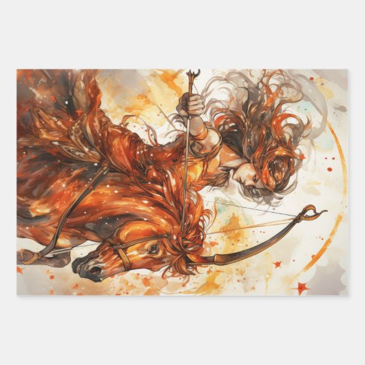 Boogschutter meisje Zodiac verjaardag Inpakpapier Vel (Voorkant)