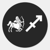 Boogschutter met symbool ronde sticker (Voorkant)