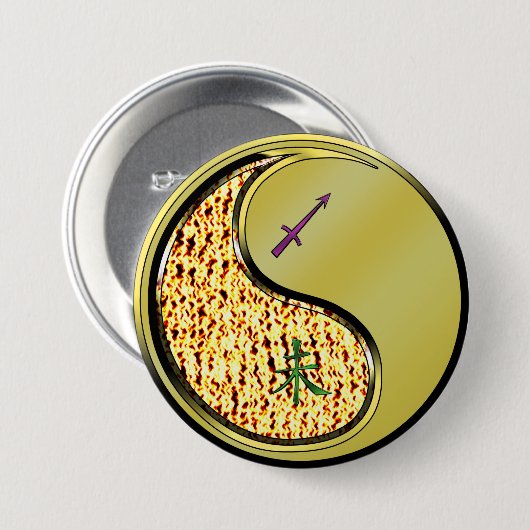 Boogschutter & Metaal Geit Ronde Button 7,6 Cm (Voorkant /achterkant)