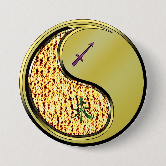 Boogschutter & Metaal Geit Ronde Button 7,6 Cm (Voorkant)