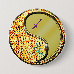 Boogschutter & Metaal Hond Ronde Button 7,6 Cm