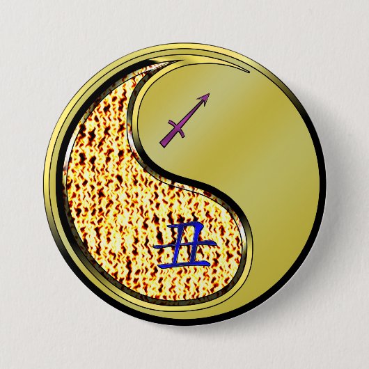 Boogschutter & Metaal Os Ronde Button 7,6 Cm (Voorkant)