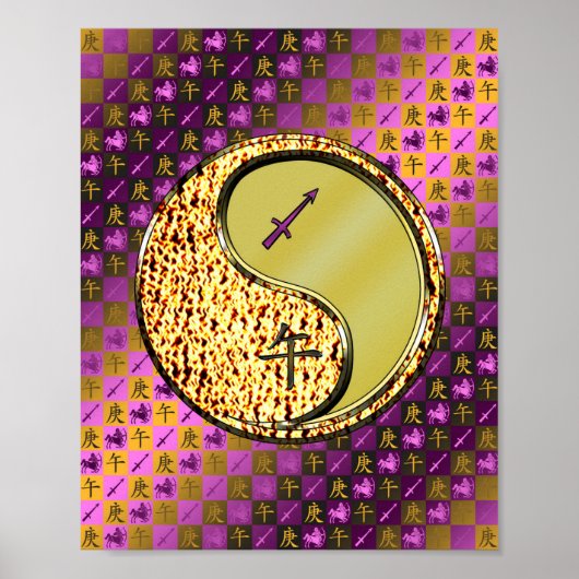 Boogschutter & Metalen Paard Poster (Voorkant)