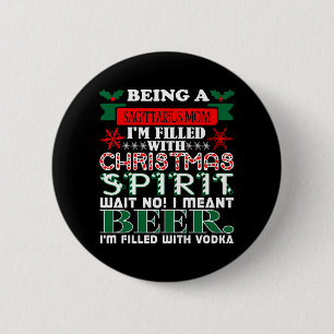 Boogschutter Moeder Kerst Spirit Bier Ronde Button 5,7 Cm