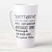 Boogschutter Motivatie Quotes Zodiac teken Latte Mok (Linkerhoek)