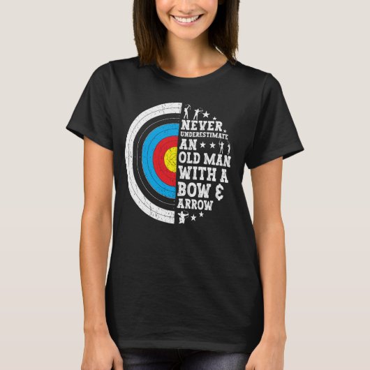 Boogschutter oud Man met een pijl en boog grappig T-shirt (Voorkant)