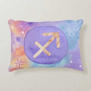 Boogschutter Paarse aquarel astrologie dierenriem Accent Kussen