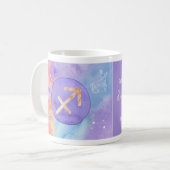 Boogschutter Paarse aquarel astrologie dierenriem Koffiemok (Voorkant links)