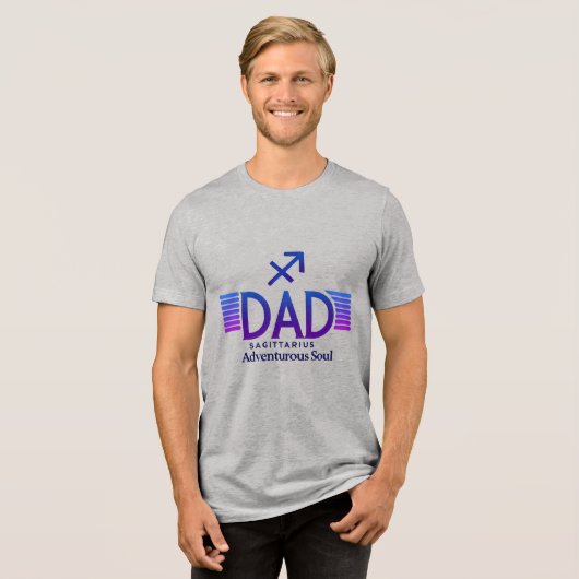 Boogschutter Papa - grappig Tri-Blend Shirt (Voorkant volledig)