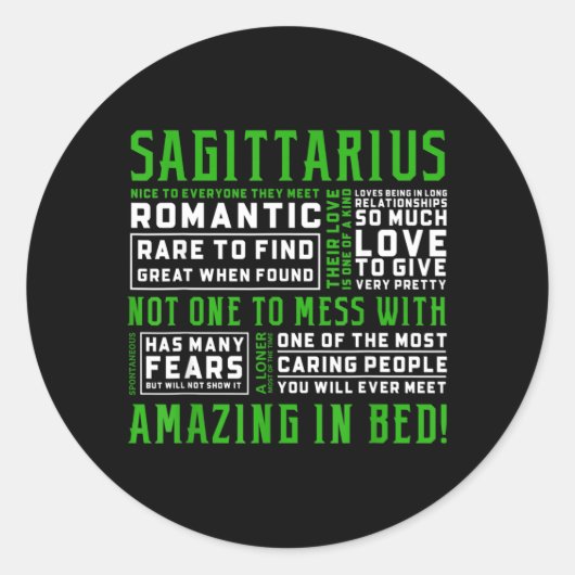Boogschutter Persoonlijkheid Quote Astrologie Grap Ronde Sticker (Voorkant)