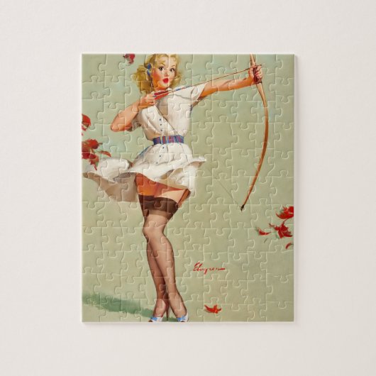 Boogschutter Pin-Up Meisje Legpuzzel (Verticaal)