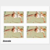 Boogschutter Pin-Up Meisje Rechthoekige Sticker (Vel)
