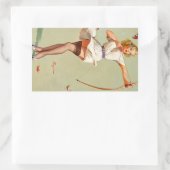 Boogschutter Pin-Up Meisje Rechthoekige Sticker (Tas)