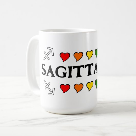 Boogschutter Rainbow Hearts Mok (Voorkant links)