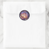 Boogschutter Schattige Kat Zodiac Astrologisch Tek Ronde Sticker (Tas)