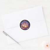 Boogschutter Schattige Kat Zodiac Astrologisch Tek Ronde Sticker (Envelop)