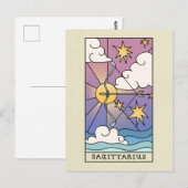 Boogschutter Sterrenbeeld Abstracte Kunst Vintage Briefkaart (Voorkant / Achterkant)