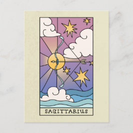 Boogschutter Sterrenbeeld Abstracte Kunst Vintage Briefkaart