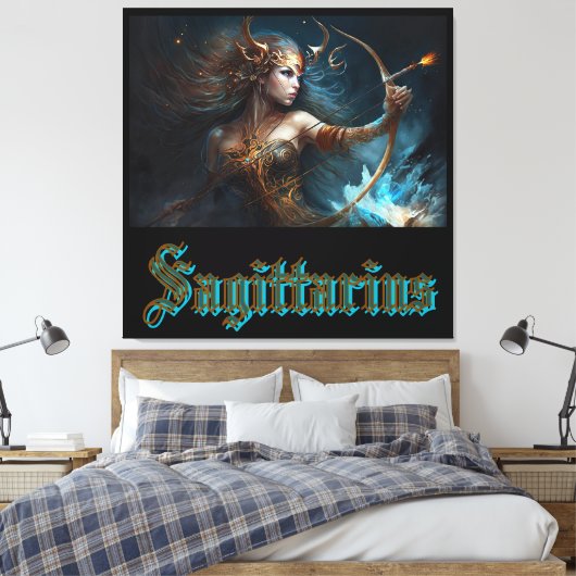 Boogschutter Sterrenbeeld Canvas Afdruk (Insitu (Slaapkamer))