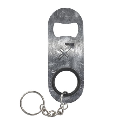 Boogschutter Sterrenbeeld in zilver stalen uitzich Sleutelhanger Flessenopener (Voorkant)
