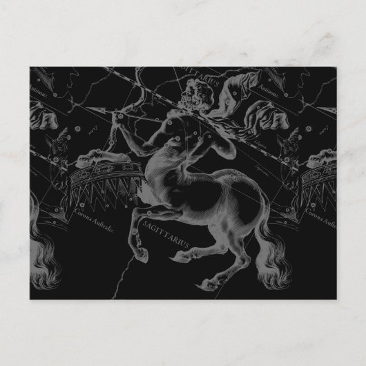 Boogschutter Sterrenbeeld Klasse Hevelius Gravure Briefkaart (Voorkant)