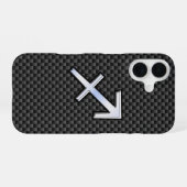 Boogschutter Sterrenbeeld Koolstofvezel Stijl iPhone 16 Hoesje (Achterkant horizontaal)