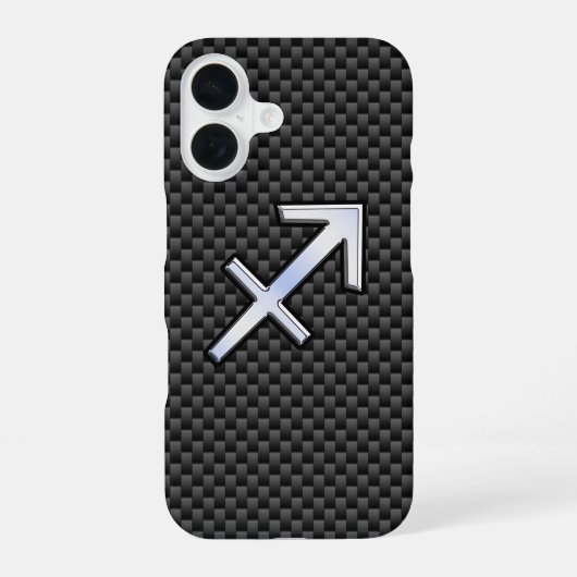 Boogschutter Sterrenbeeld Koolstofvezel Stijl iPhone 16 Hoesje (Achterkant)