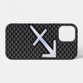 Boogschutter Sterrenbeeld Koolstofvezel Stijl iPhone Hoesje (Achterkant horizontaal)