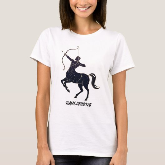Boogschutter Sterrenbeeld Lijn Kunst – Kosmische D T-shirt (Voorkant)