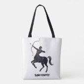 Boogschutter Sterrenbeeld Lijn Kunst – Kosmische D Tote Bag (Achterkant)