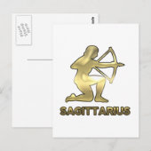 Boogschutter sterrenbeeld - oude gouden editie briefkaart (Voorkant / Achterkant)