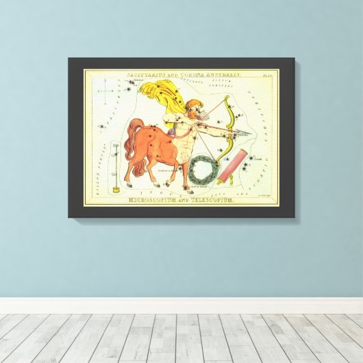 Boogschutter, sterrenbeeld Urania's Mirror Canvas Afdruk (Insitu (Houten vloer))