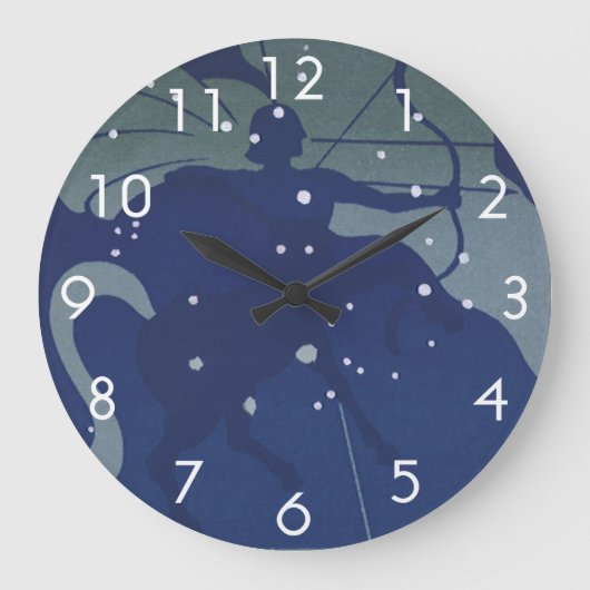 Boogschutter Sterrenbeeld Vintage Zodiac Astrologi Grote Klok (Voorkant)