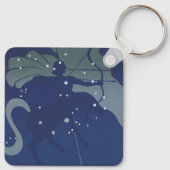 Boogschutter Sterrenbeeld Vintage Zodiac Astrologi Sleutelhanger (Achterkant)