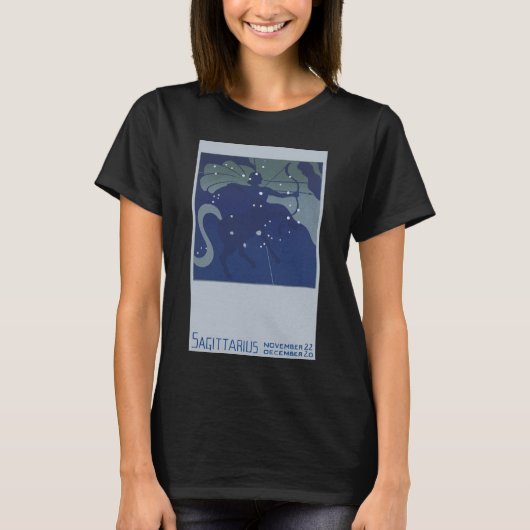 Boogschutter Sterrenbeeld Vintage Zodiac Astrologi T-shirt (Voorkant)