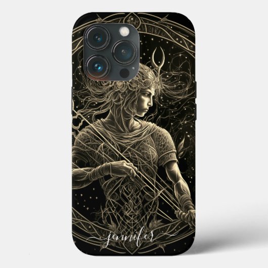 Boogschutter sterrenbeeld zwart goud Case-Mate iPh iPhone Case (Achterkant)
