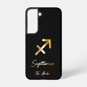 Boogschutter Sterrenbeeld, Zwart & Goud  Samsung Galaxy Hoesje