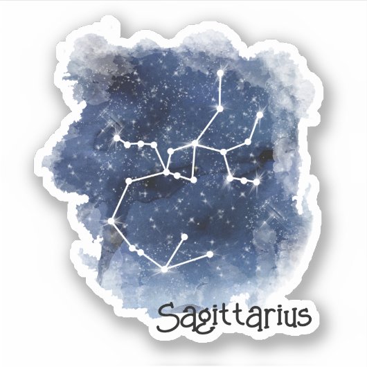 Boogschutter Sterrennacht Constellation Custom-Cut Sticker (Voorkant)