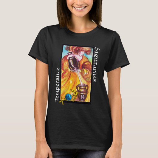 BOOGSCHUTTER, TEMPERANCE TAROT ZODIAC VERJAARDAG T T-SHIRT (Voorkant)