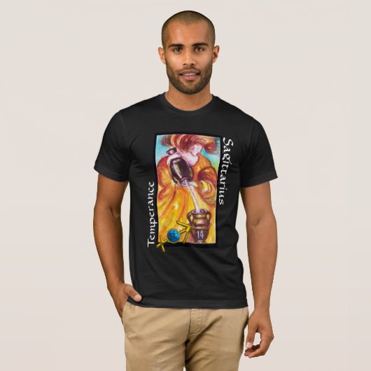 BOOGSCHUTTER, TEMPERANCE TAROT ZODIAC VERJAARDAG T T-SHIRT (Voorkant volledig)