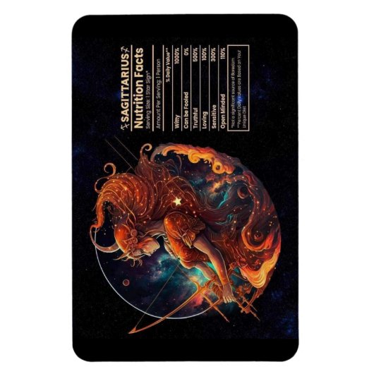 Boogschutter-thema voedingswaarde magneet (Verticaal)