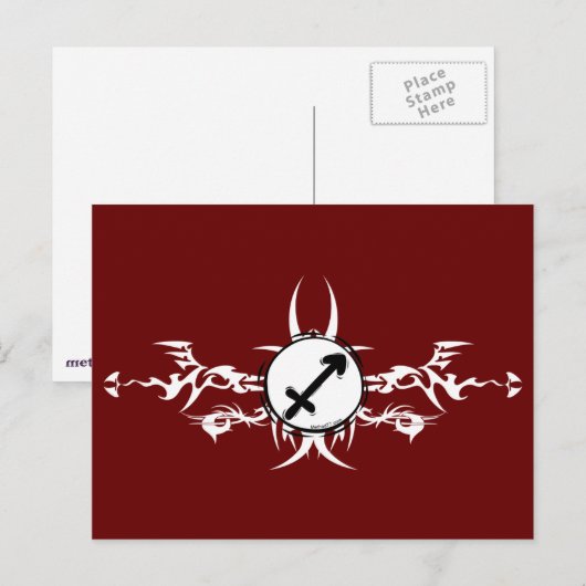 Boogschutter Tribal Briefkaart (Voorkant / Achterkant)