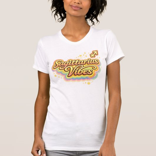 Boogschutter Vibe Retro Zodiac T-Shirt | Astrologi (Voorkant)
