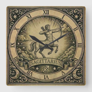 Boogschutter Vintage Zodiac Wandklok