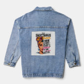 Boogschutter vrouw met drie kanten grappig cadeau denim jacket (Achterkant)