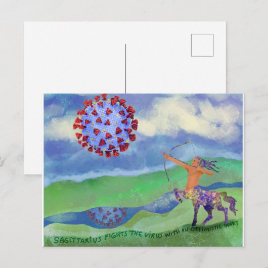Boogschutter vs. het virus briefkaart (Voorkant / Achterkant)