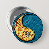 Boogschutter & Water Konijn Ronde Button 7,6 Cm (Voorkant /achterkant)
